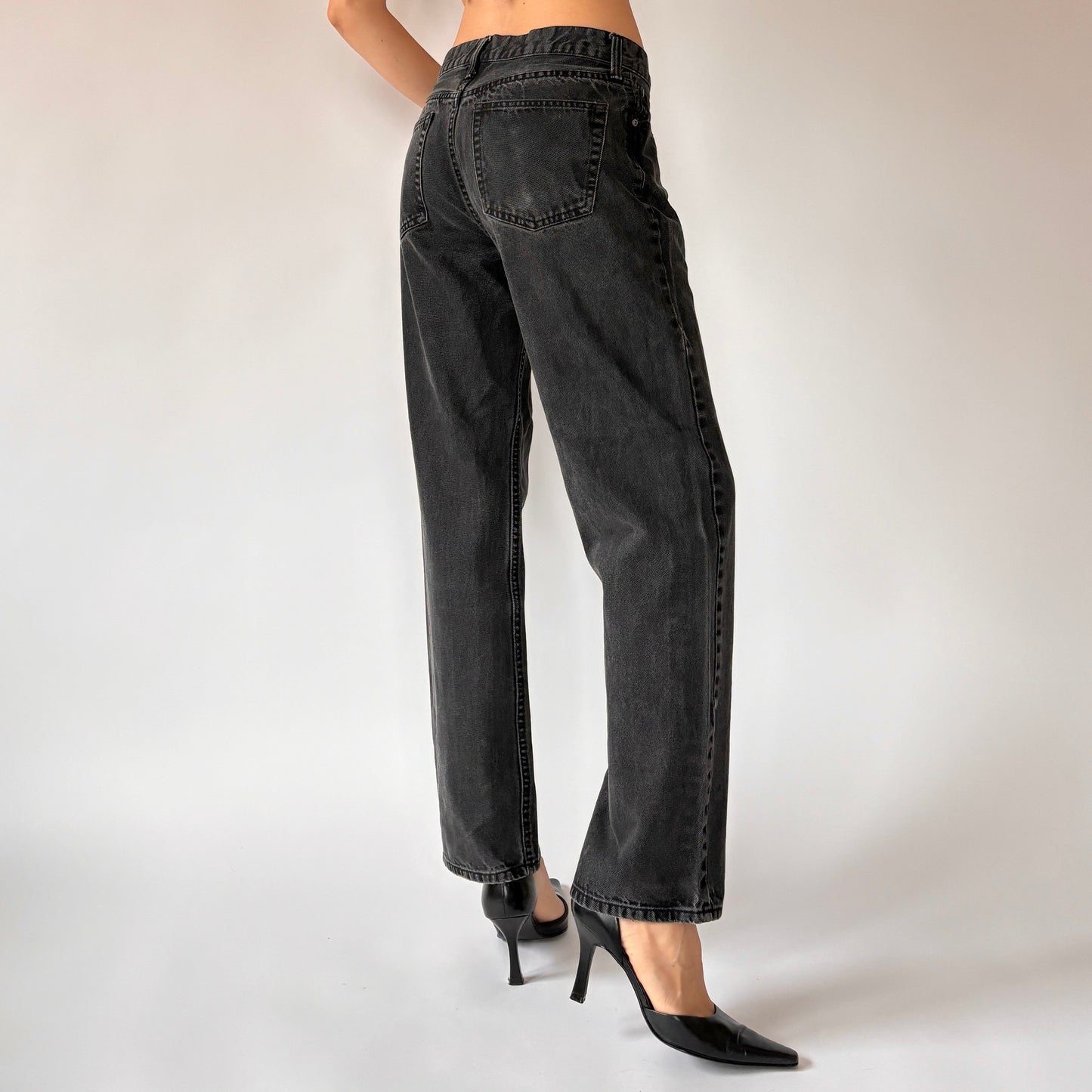 90s Black Wash Jeans (S/M)