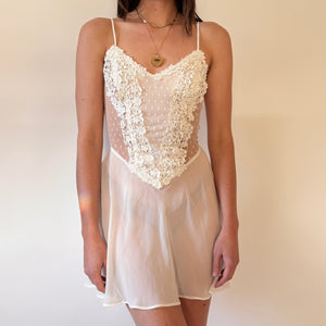 Y2K Ivory Slip Dress (S/M)