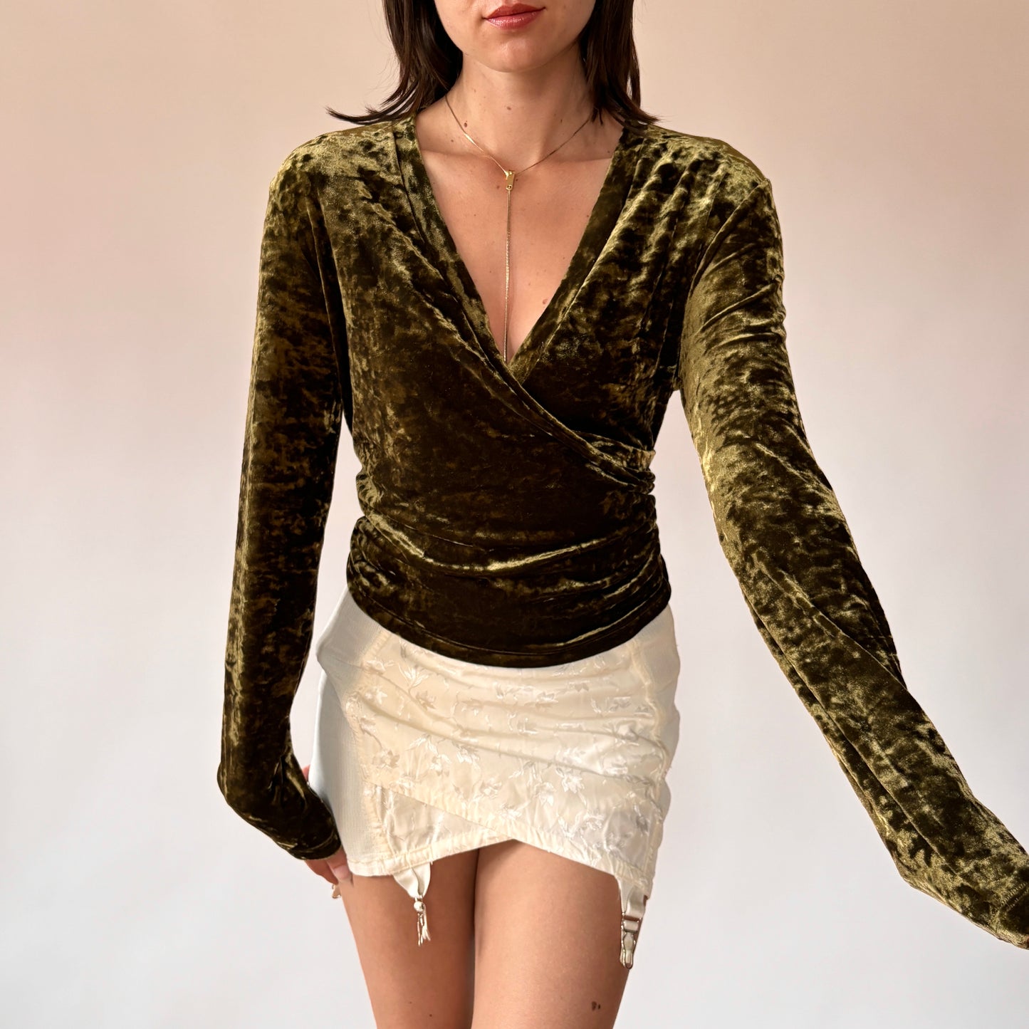 90s Moss Velvet Top (M/L)