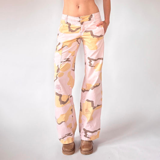 Y2K Pink Camo Low Rise Cargos (S)