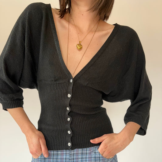 Y2K Glitter Knit Top (M)