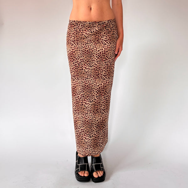 90s Leopard Maxi Skirt (S)