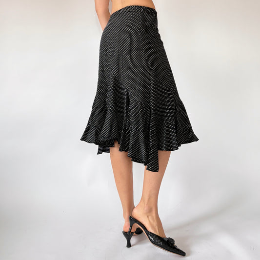 2000s Flirty Polka Dot Midi Skirt (XS)