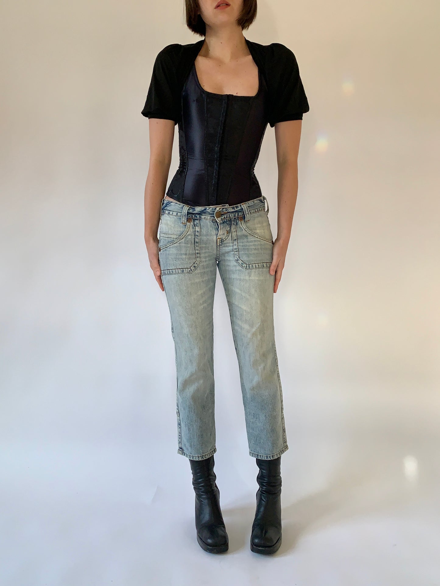 Y2K Denim Capris - Small