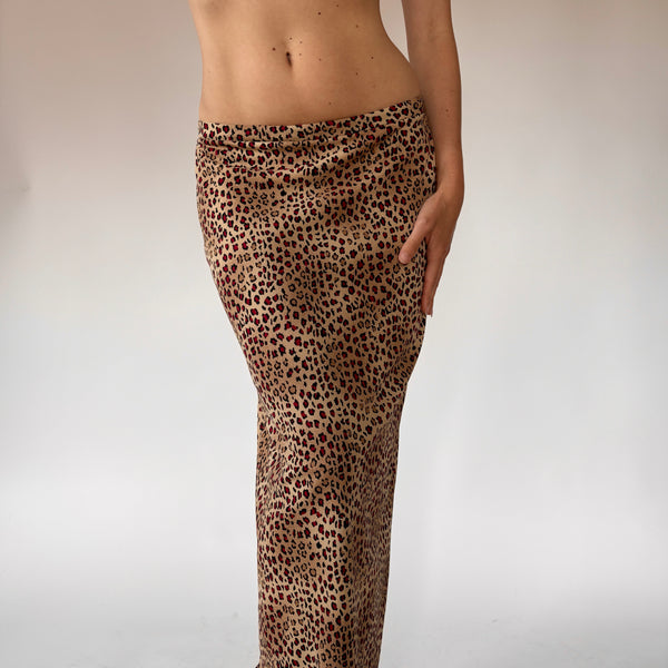 90s Leopard Maxi Skirt (S)