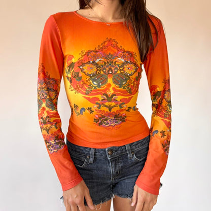 Y2K Mesh Sunset Top (M)