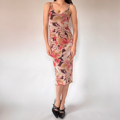 90s Mesh Floral Dress (S)