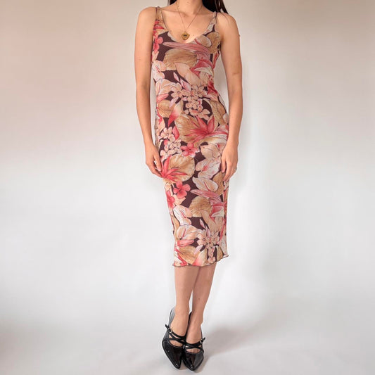 90s Mesh Floral Dress (S)
