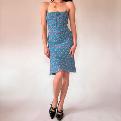 Y2K Silk Midi Dress (S)