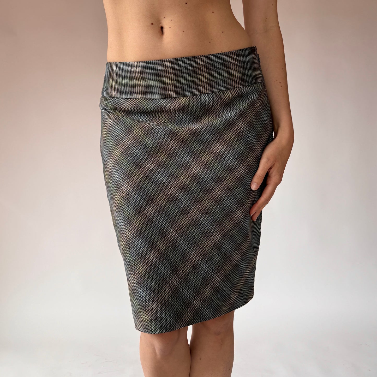 2000s Plaid Pencil Skirt (S)