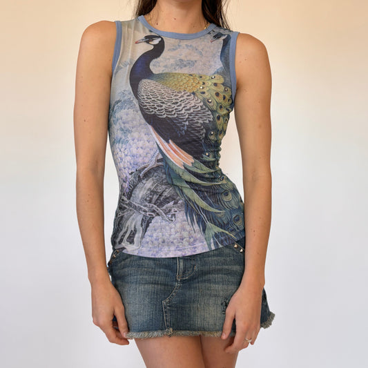 Y2K Mesh Peacock Tank (S)