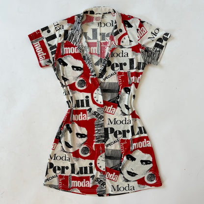 90s Media Print Dress (M)