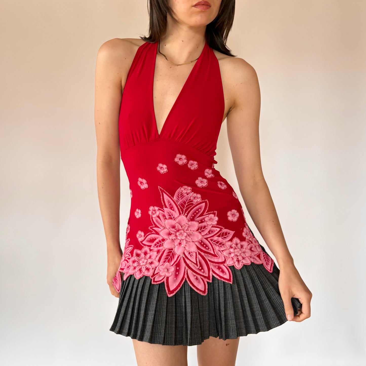 Y2K Cherry Blossom Halter (XS/S)