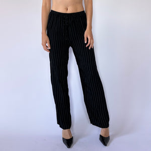 90s Pinstripe Drawstring Trousers (XS/S)