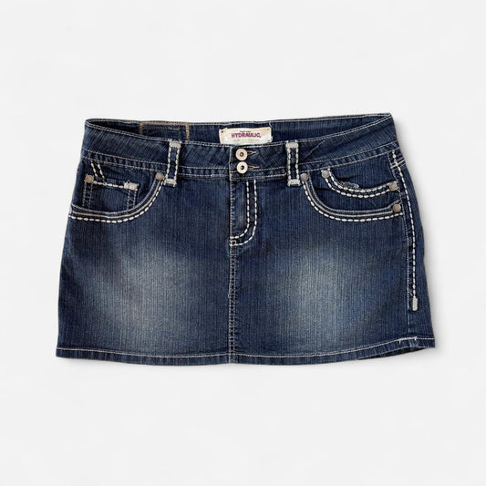 Y2K Denim Mini Skirt (L/XL)
