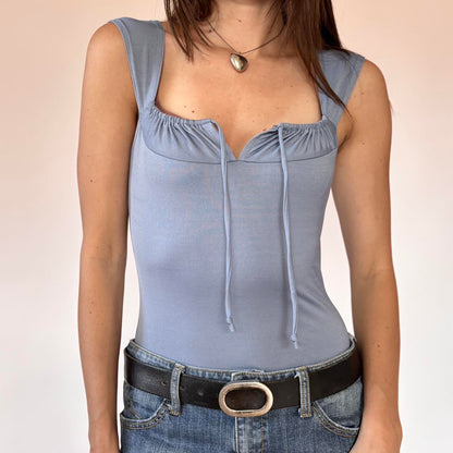 90s Powder Blue Flirty Top (S)