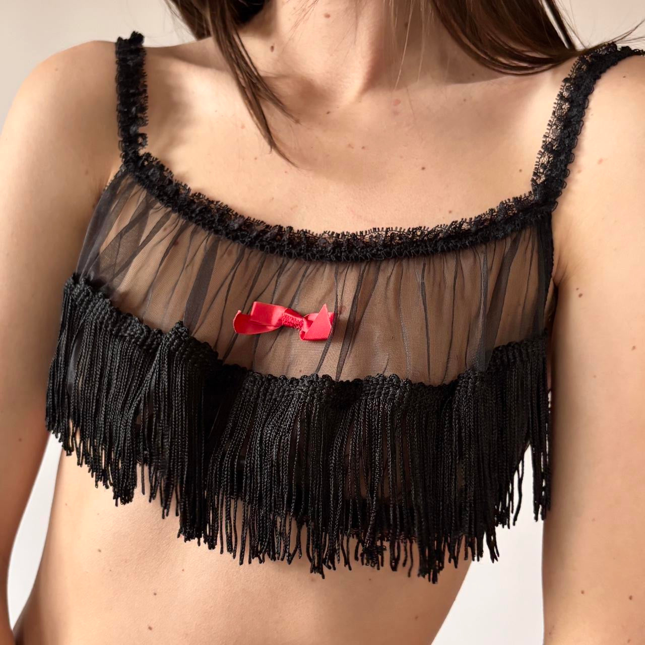 Fringy Mesh Bralette (S)