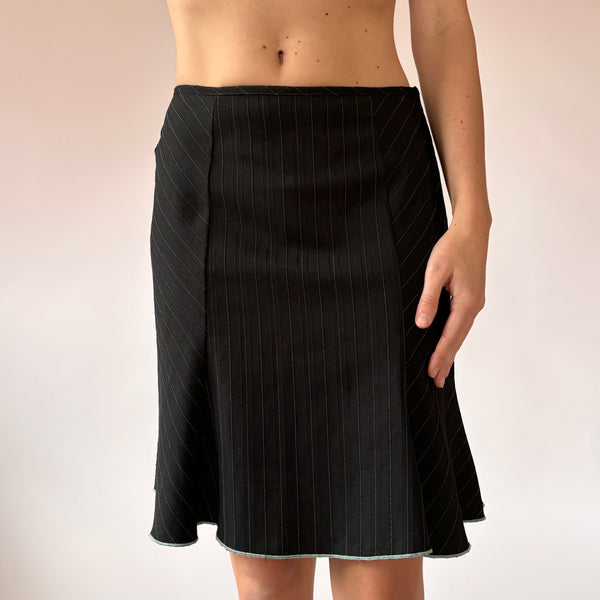 90s Pinstripe Midi Skirt (XS)