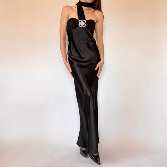 Y2K Deadstock Noir Formal Gown (S)