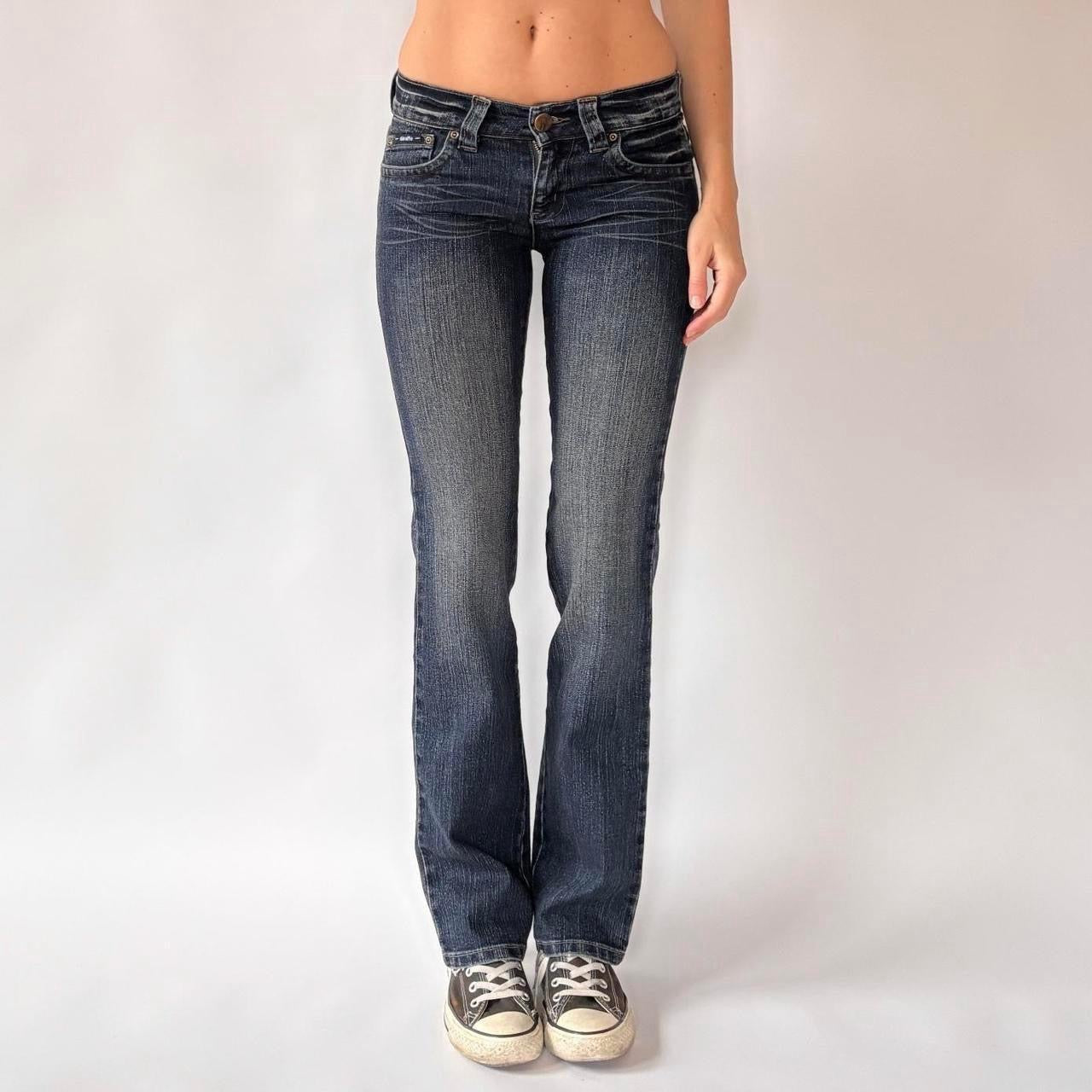 Y2K Low Rise Studded Bootcut Jeans (XXS)