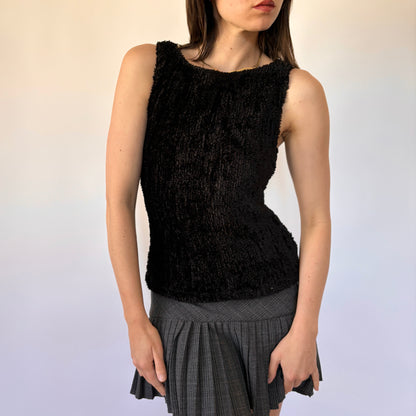 90s Noir Fuzzy Tank (S/M)