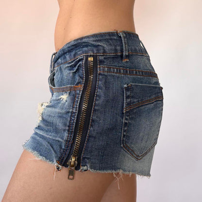 Y2K Low Rise Denim Shorts (S)