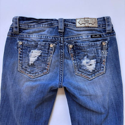 Y2K Miss Me Low Rise Skinny Jeans (XS)