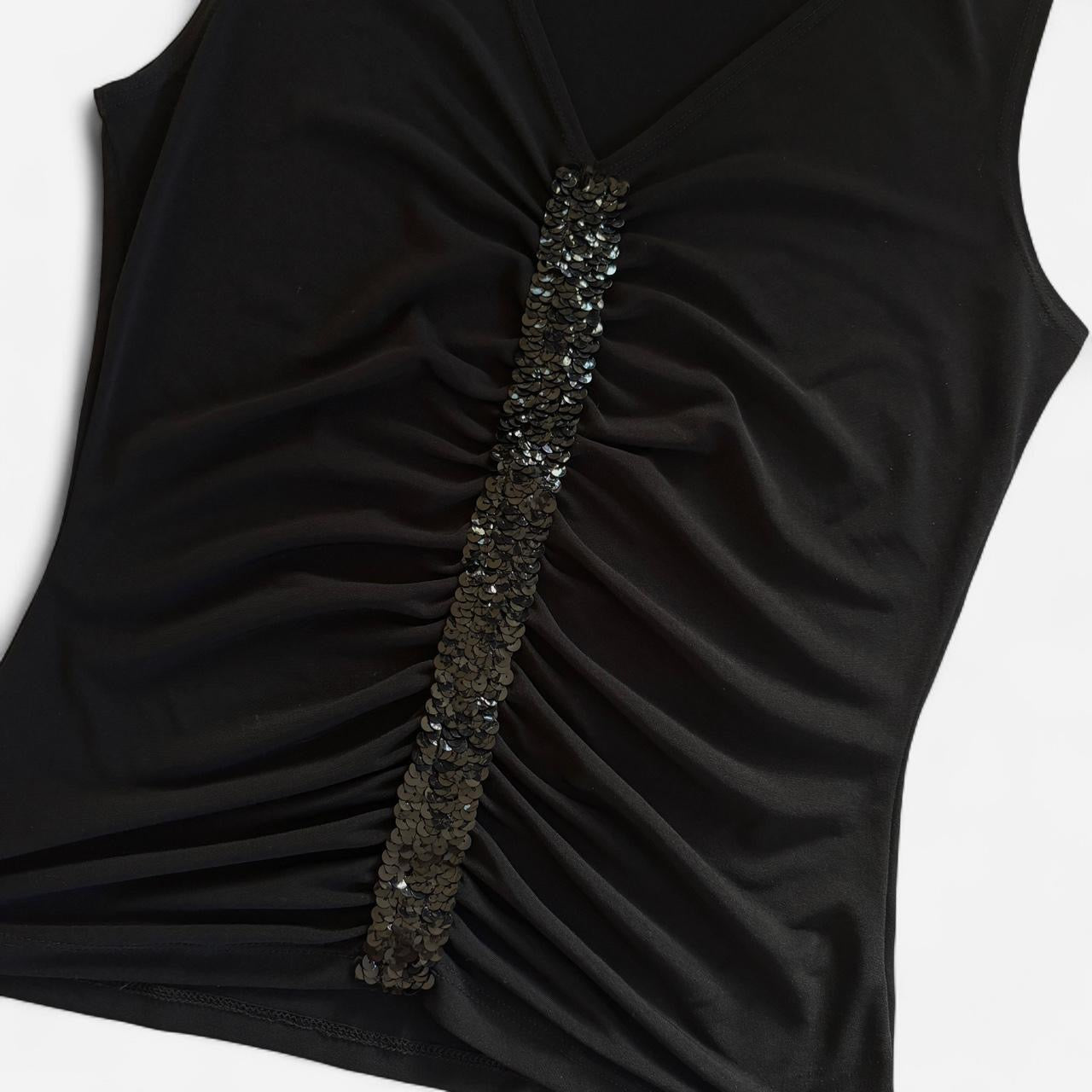 Y2K Ruched Sequin Top (M)