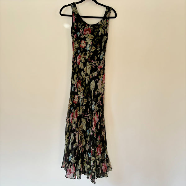 90s Floral Maxi Dress (S)