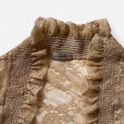 Y2K Nude Lace Bolero Sleeves (XS/S)