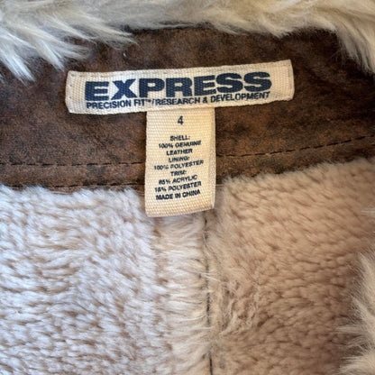 Y2K Leather & Faux Fur Jacket (S)