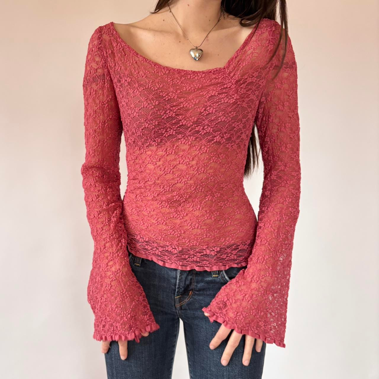 Lacy Bell Sleeve Top (M/L)