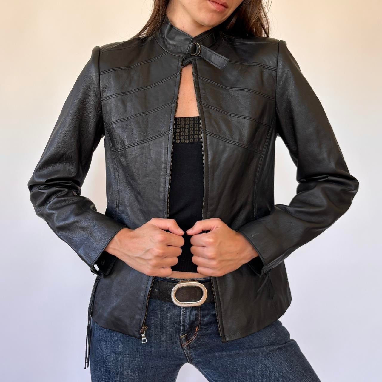 Italian Leather Moto Jacket (S)