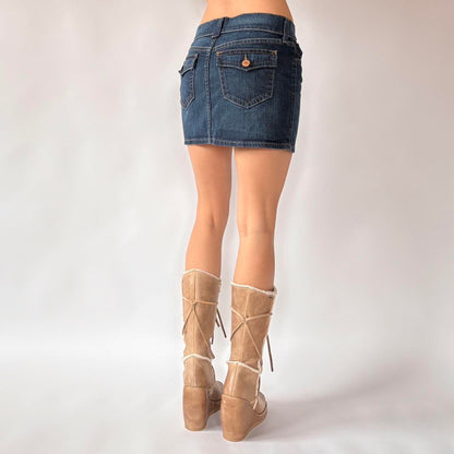 2007 Dark Wash Denim Mini Skirt (XS/S)
