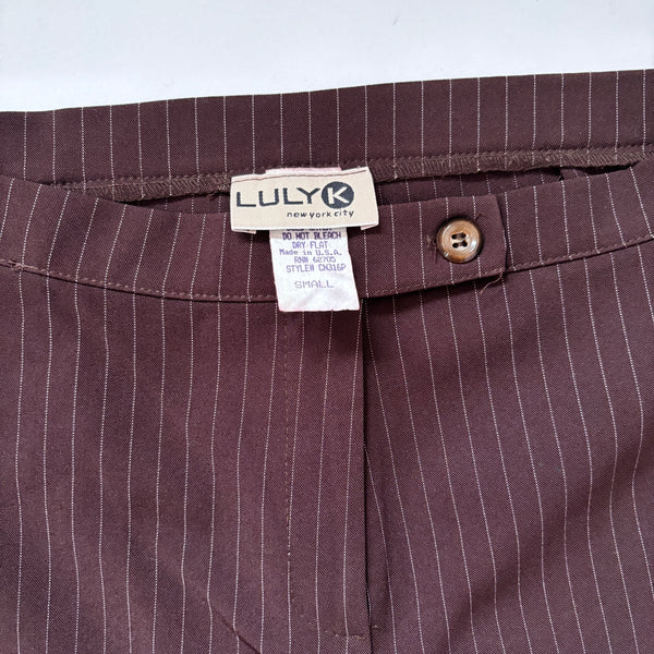 90s Brown Pinstripe Flares (XS/S)