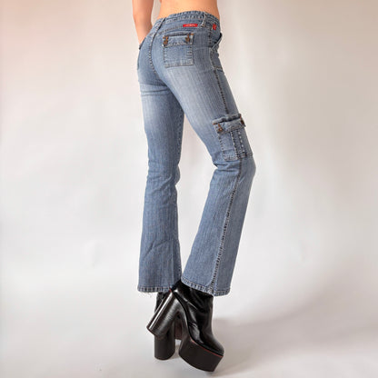 Y2K Cargo Flare Jeans (XS)