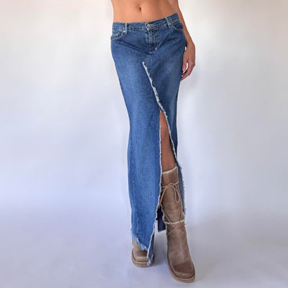90s Denim Maxi Skirt (M/L)