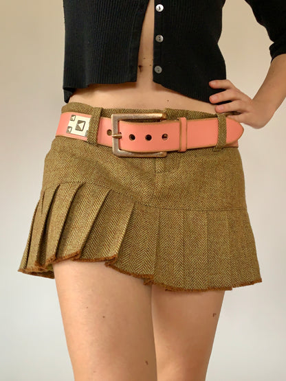 Coral Leather Belt - Medium