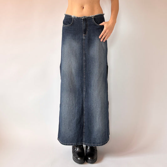 Y2K Denim Maxi Skirt (S)