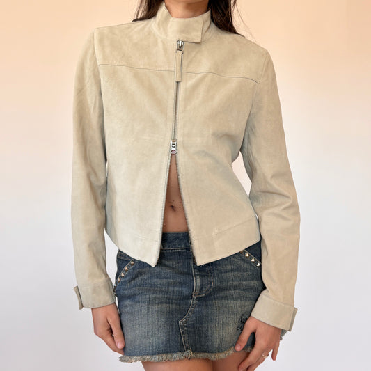 2000s Suede Moto Jacket (S/M)