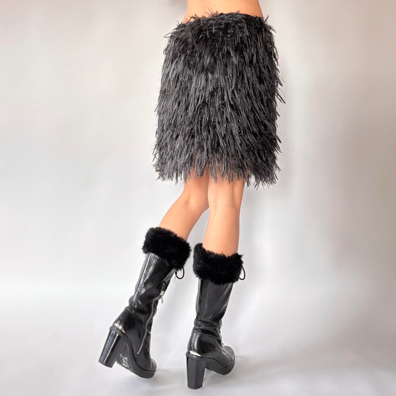 2014 Lanvin Fuzzy Tinsel Skirt (S)