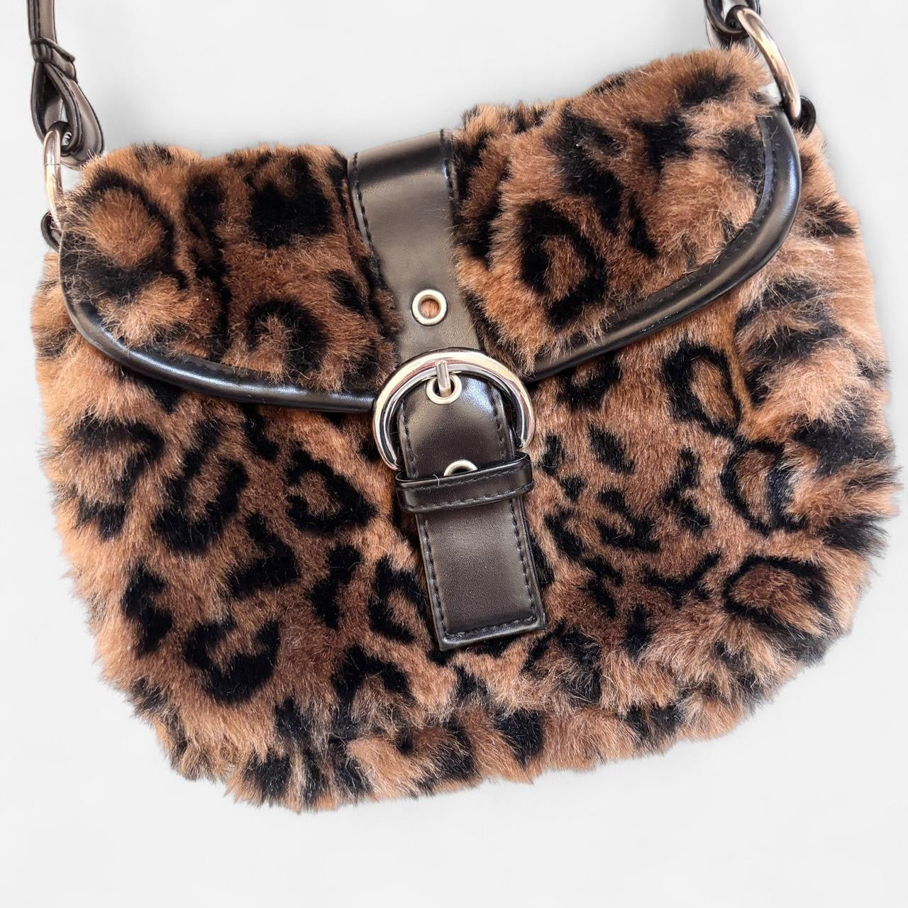 Y2K Furry Leopard Bag