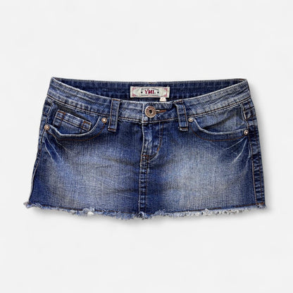 Y2K Low Rise Denim Micro Mini Skirt (XXS)