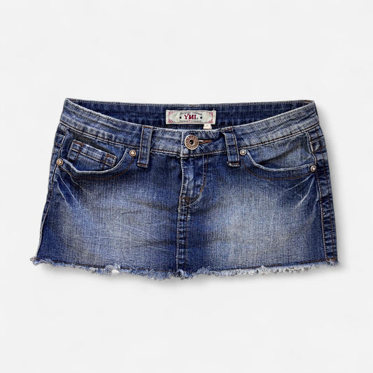 Y2K Low Rise Denim Micro Mini Skirt (XXS)