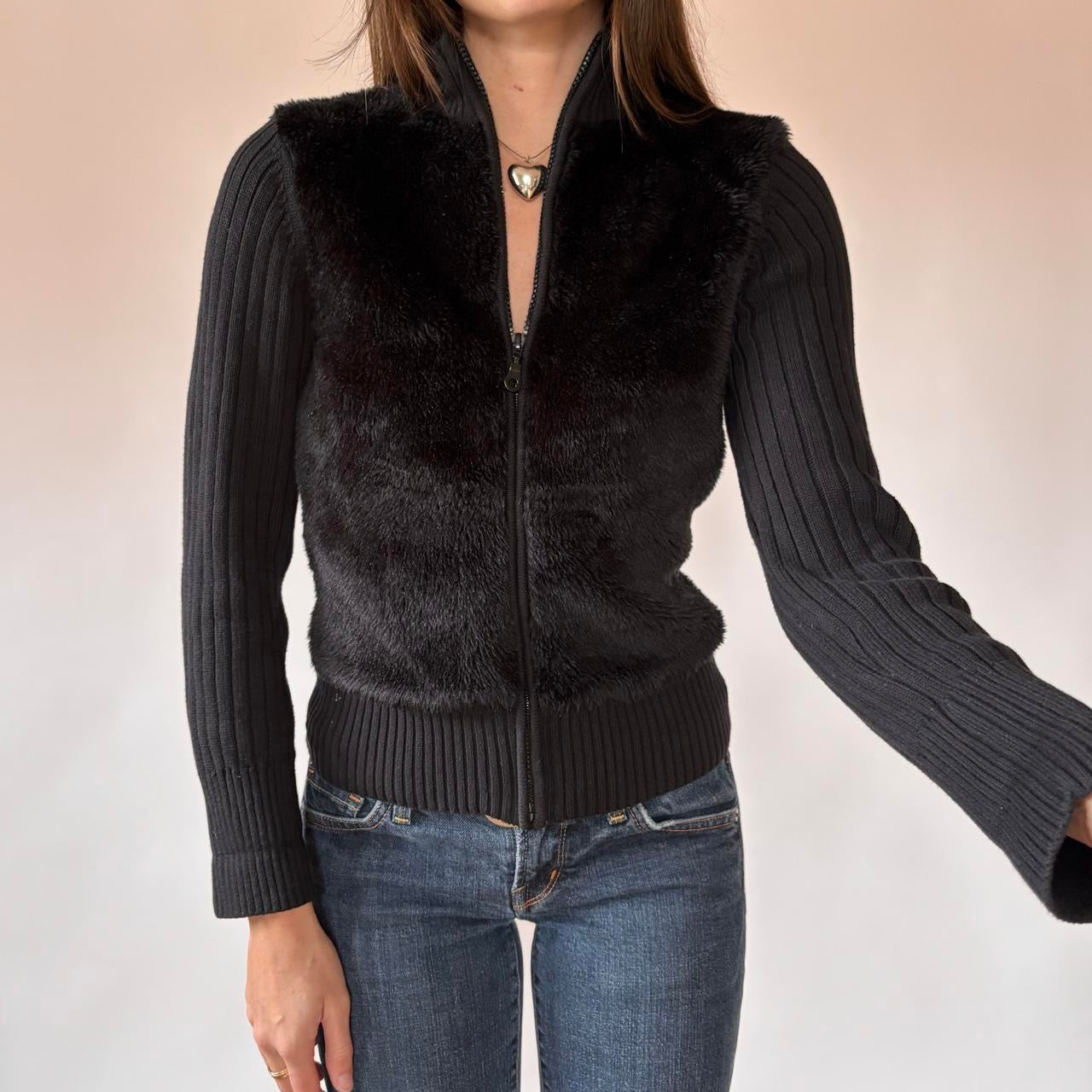 Y2K Furry Zip Up (XS/S)