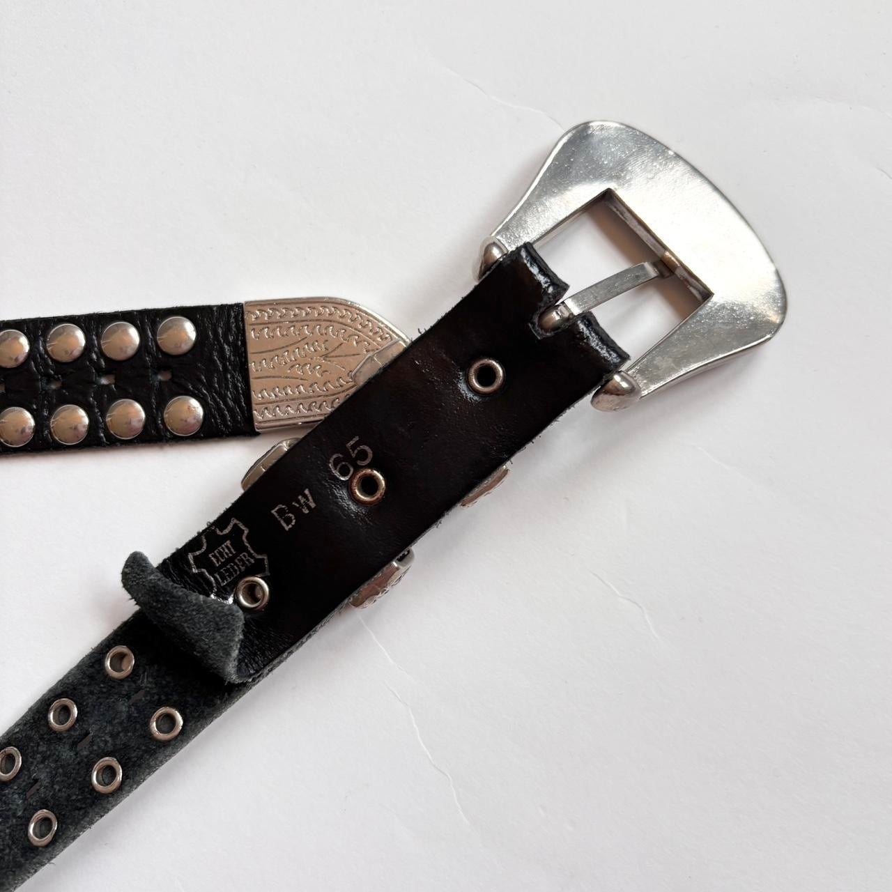 Vintage Studded Leather Belt (S)