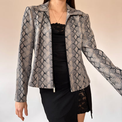 Y2K Snakeskin Printed Jacket (M)