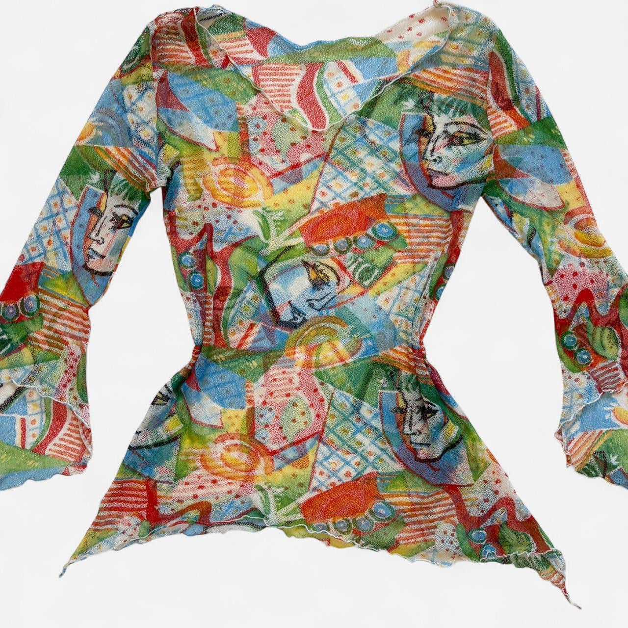 Y2K Cubism Mesh Top (M/L)