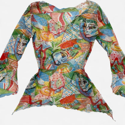 Y2K Cubism Mesh Top (M/L)