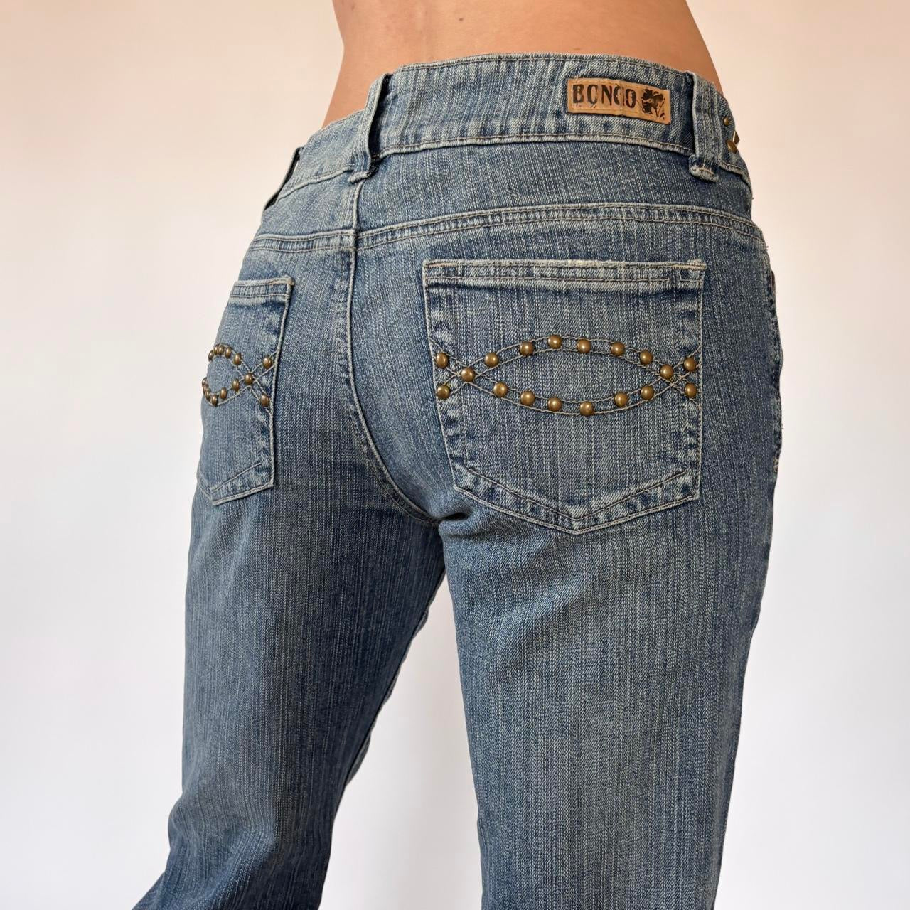 Y2K Studded Bongo Jeans (S)